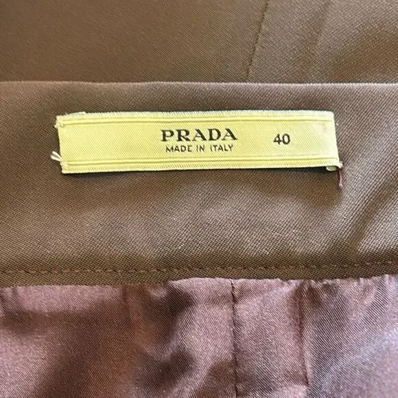 Vintage PRADA pencil skirt Sz 40/S purple taffeta career 90s/Y2K - Picture 5 of 10